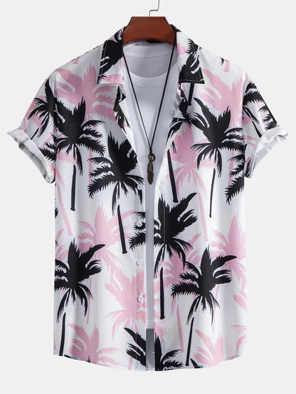 Island Vibes Palm Print Shirt & Swim Shorts Set