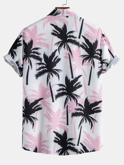 Island Vibes Palm Print Shirt & Swim Shorts Set